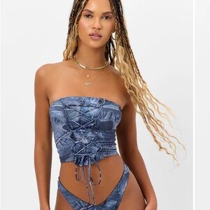 Frankie's Bikinis Navy Swimwear